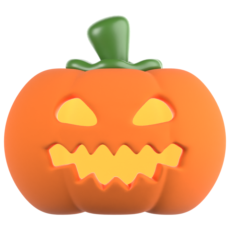 Scary Pumpkin 3D Icon 3D Graphic