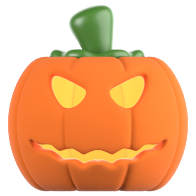 Smiling Pumpkin 3D Icon 3D Graphic