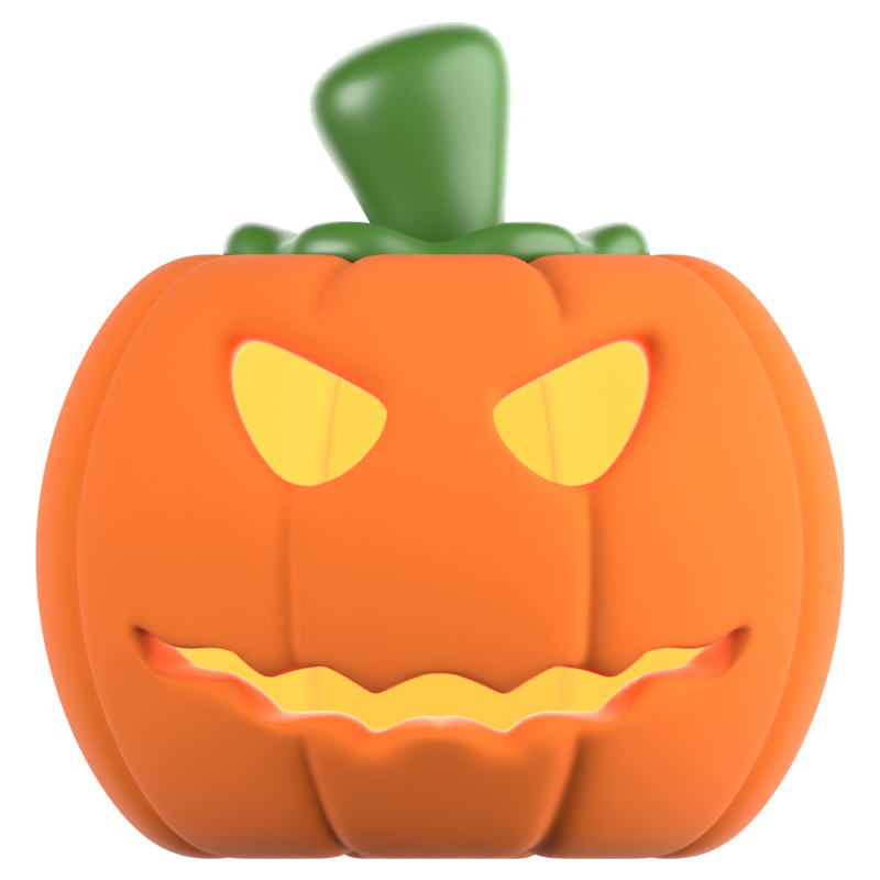 Smiling Pumpkin 3D Icon 3D Graphic