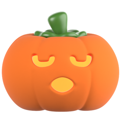 Sleeping Pumpkin 3D Icon 3D Graphic