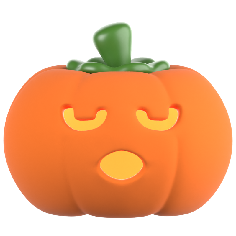 Sleeping Pumpkin 3D Icon 3D Graphic