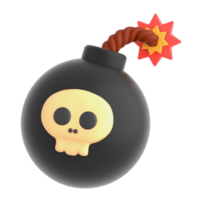 icono 3d de una calavera bomba 3D Graphic