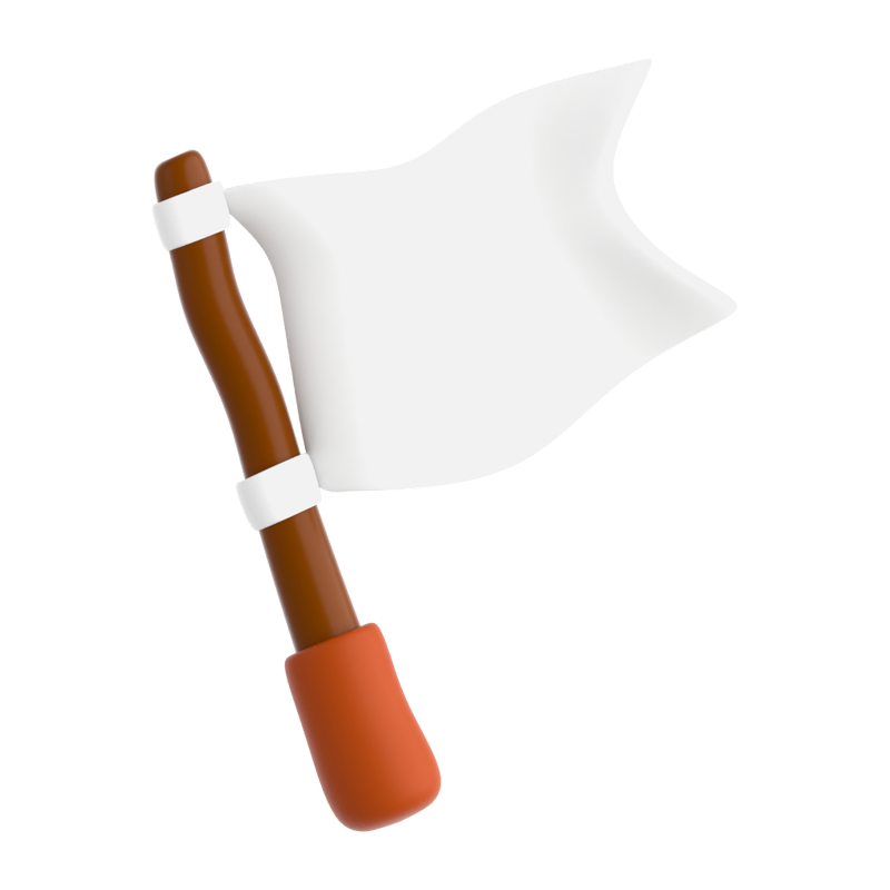 White Flag 3D Icon