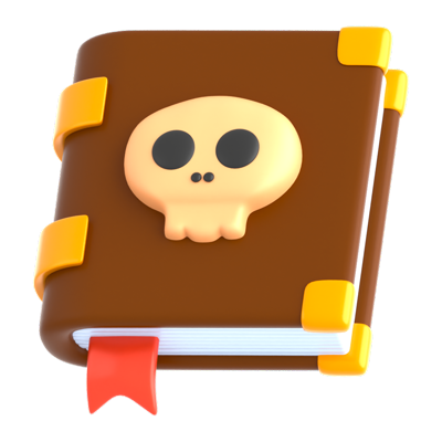 Skull Book 3D Icon 3D Graphic