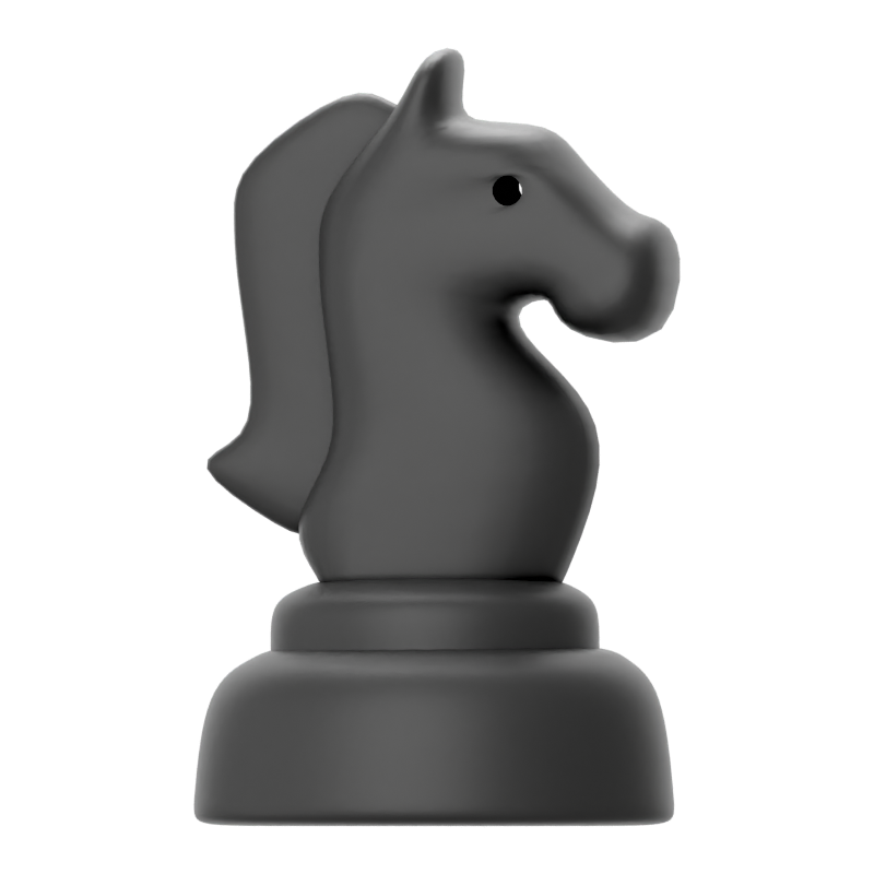 Pferd Schachfigur 3D Icon