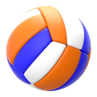 Icono 3D de la pelota de voleibol 3D Graphic