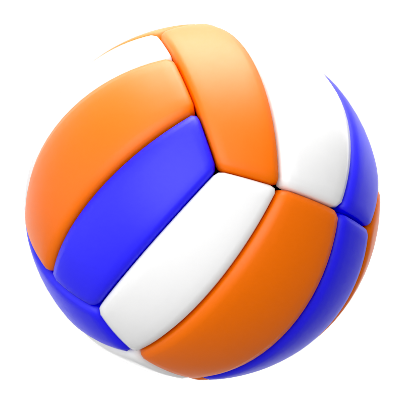 Icono 3D de la pelota de voleibol 3D Graphic