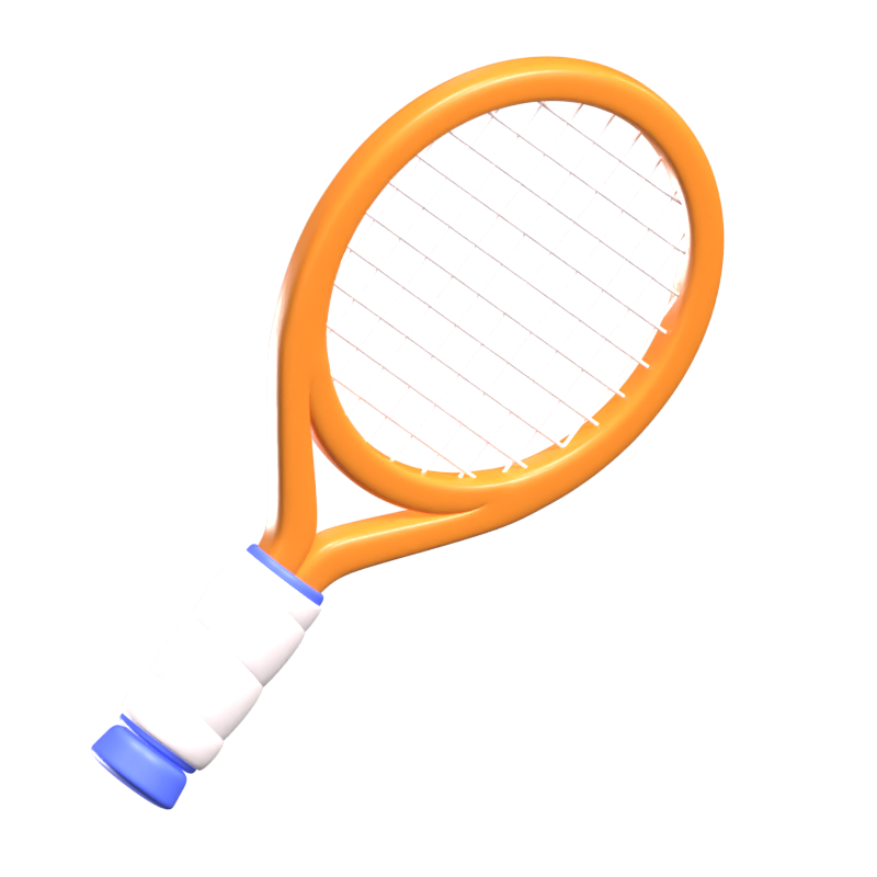 Tennisschläger 3D-Symbol