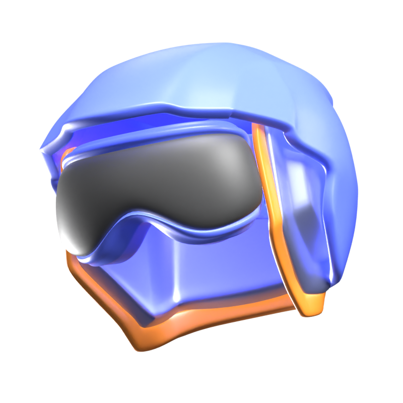 Ski Helmet 3D Icon 3D Graphic