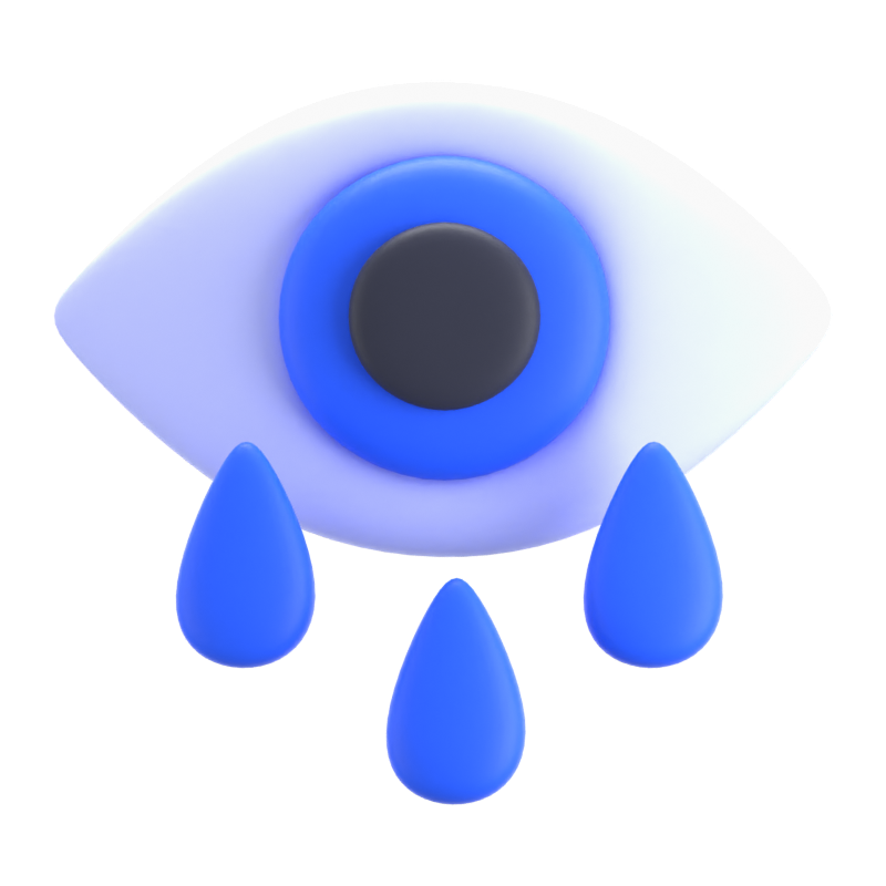 Icono 3D del ojo que llora