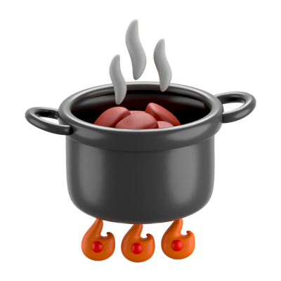 Meat Cooking 3D Icon 3D Graphic