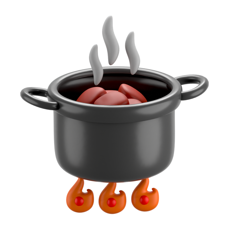 Fleisch kochen 3D Icon