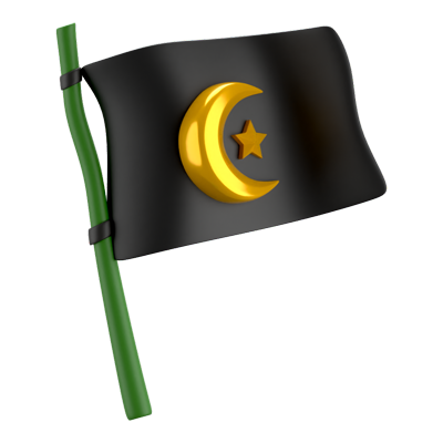 Muslimische Flagge 3D-Symbol 3D Graphic