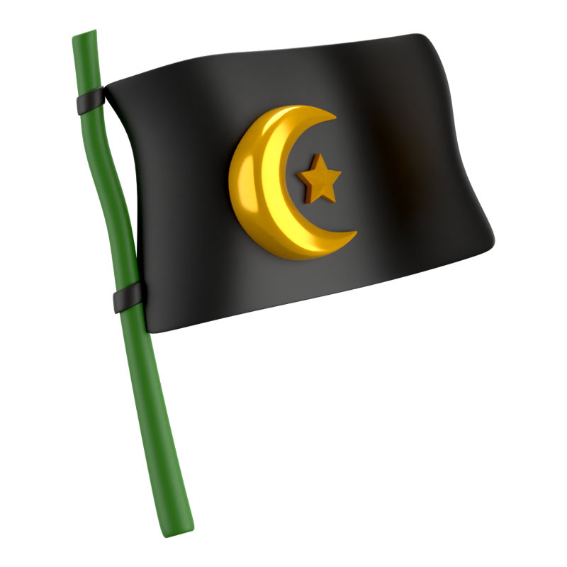 Muslimische Flagge 3D-Symbol