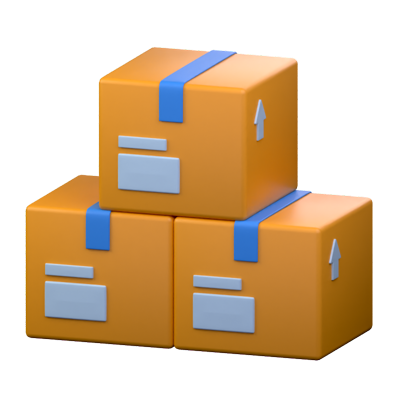 Box Stack 3D Icon 3D Graphic