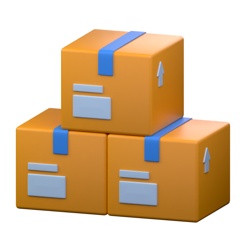 Box Stack 3D Icon 3D Graphic