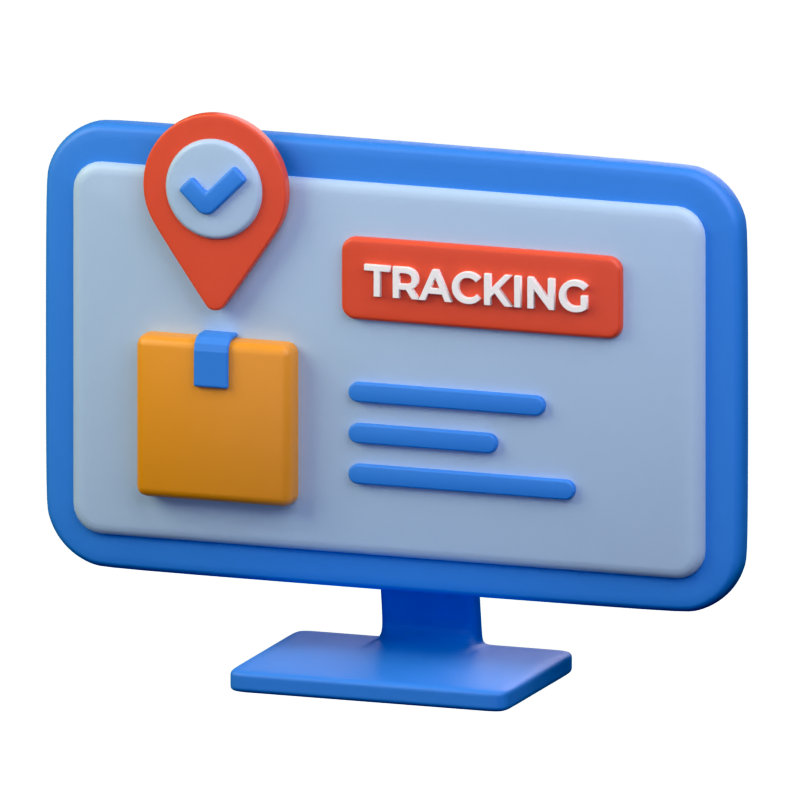 Desktop Shipment Tracking 3D Icon