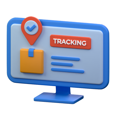 Desktop Shipment Tracking 3D Icon 3D Graphic