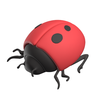 Lady Bug 3D Icon 3D Graphic