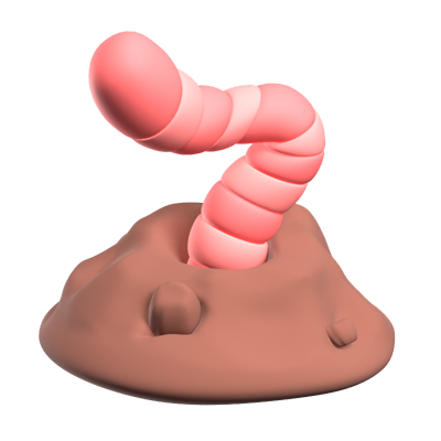 Worm 3D Icon 3D Graphic