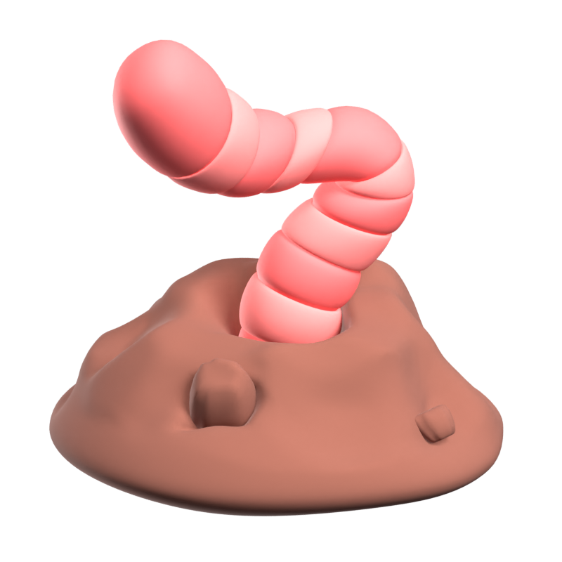 Worm 3D Icon 3D Graphic