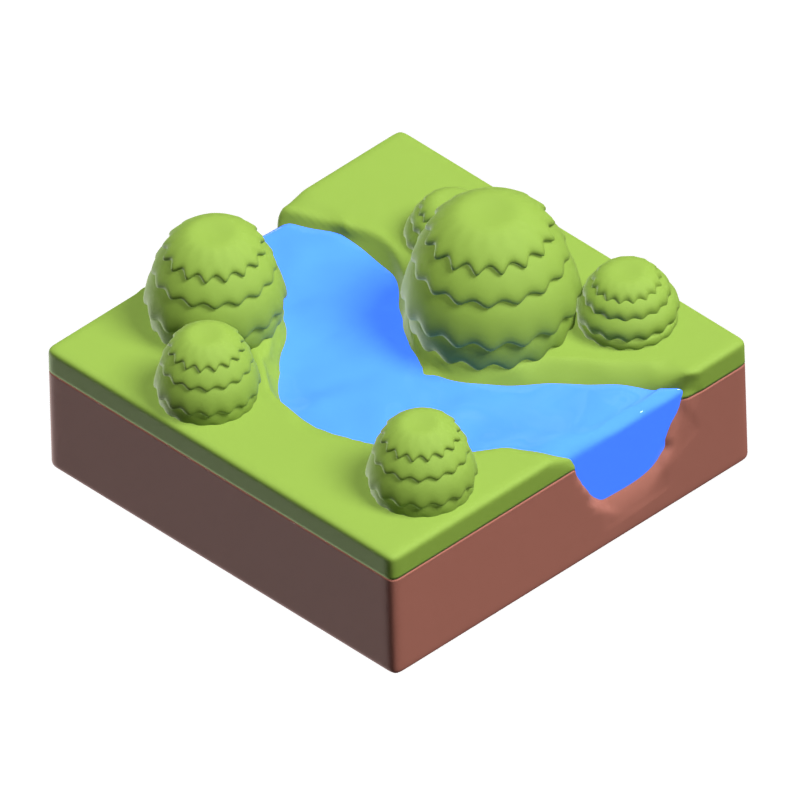 River 3D Icon