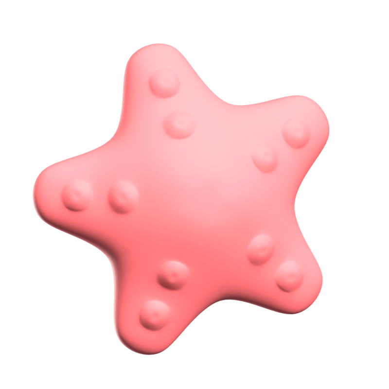 Icono 3D de estrella de mar