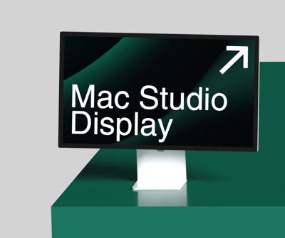 IMac Studio Display Monitor On Podium 3D Mockup 3D Template