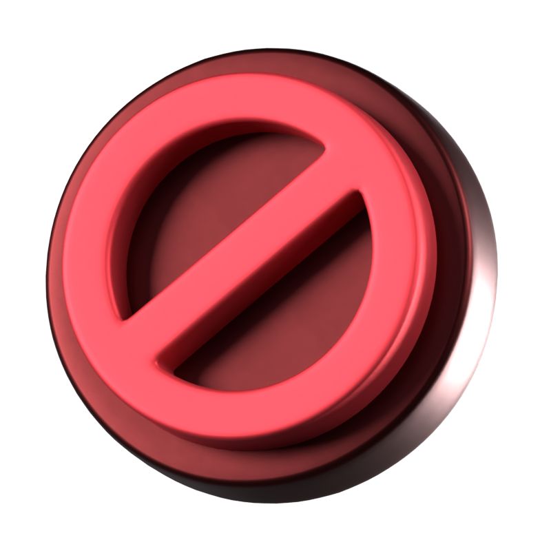 Denied Animated 3D Icon 3D Graphic