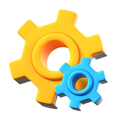 Gears Animated 3D Icon 3D Graphic