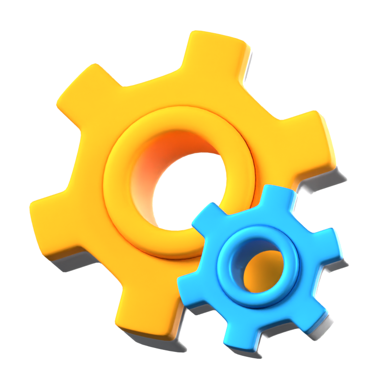 Gears Animated 3D Icon 3D Graphic