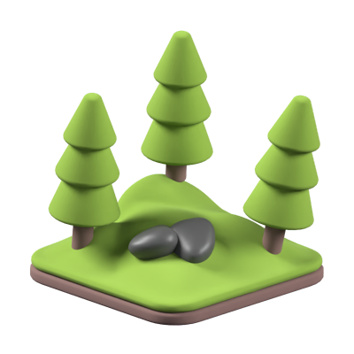 Land Animated 3D Icon 3D Graphic