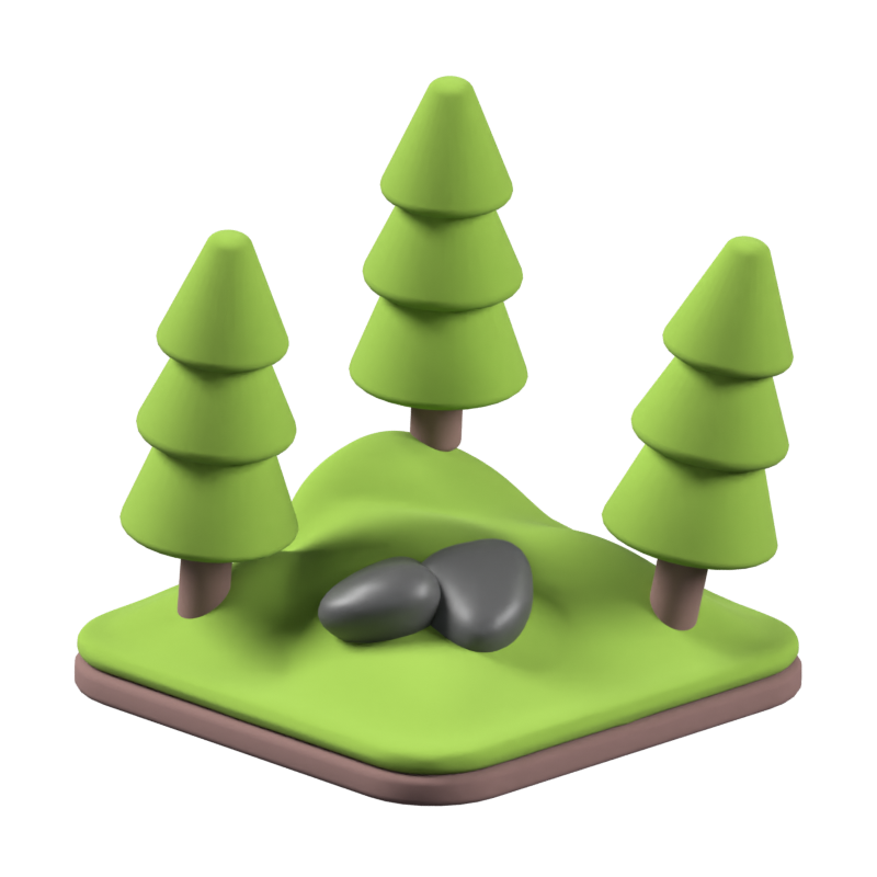 Land Animated 3D Icon 3D Graphic