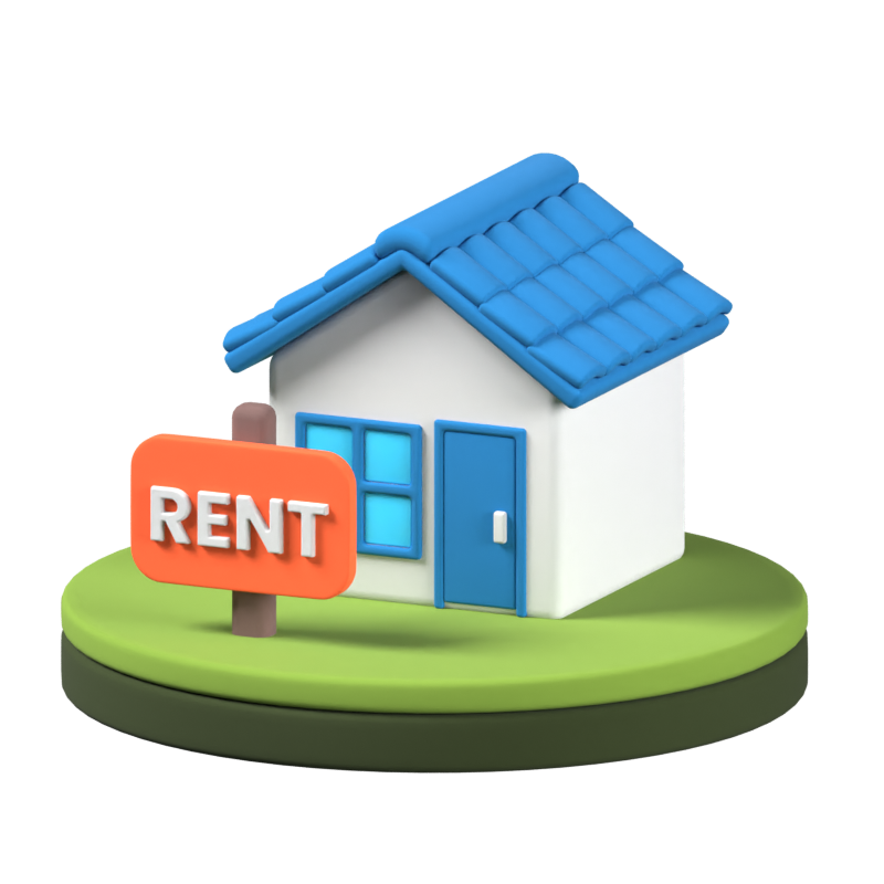 Rent Property Animated 3D Icon 3D Graphic