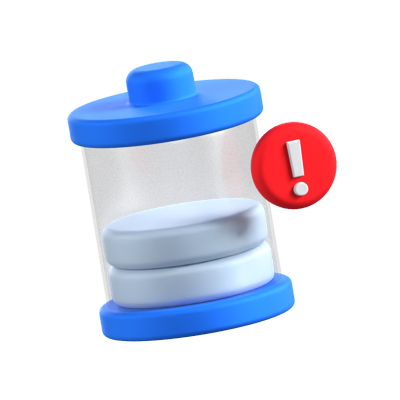 Low Batt Animated 3D Icon 3D Graphic