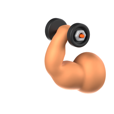 Muscle Gain Animated 3D Icon 3D Graphic