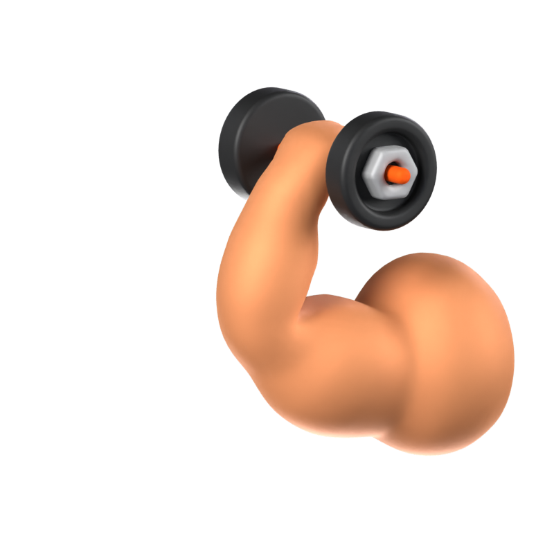 Muscle Gain Animated 3D Icon 3D Graphic