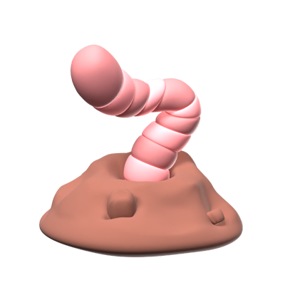 Worm 3D Icon 3D Graphic