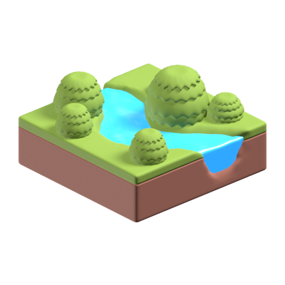 río icono 3d 3D Graphic