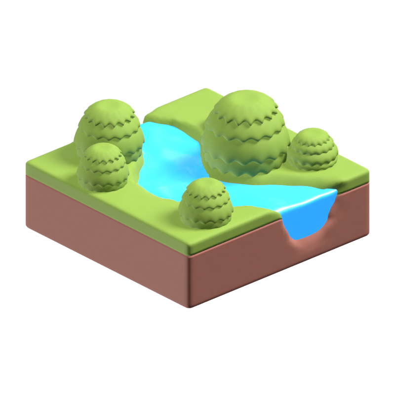 River 3D Icon