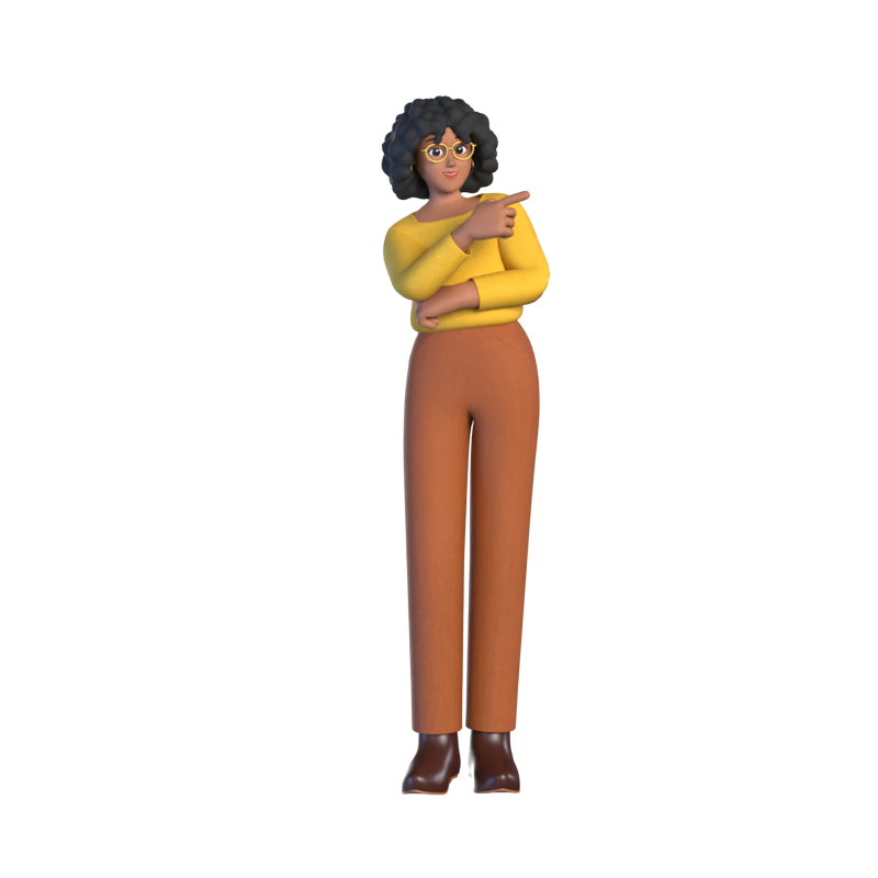 Personagem 3D da gerente de mídia social Ashley 3D Graphic