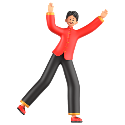 Happy Chinese Man 3D Icon 3D Graphic