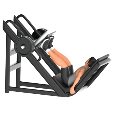 Ícone 3D da máquina de leg press 3D Graphic