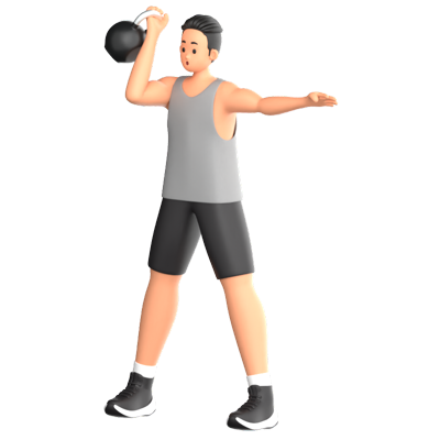 aufwärmen mit kettlebells 3d icon 3D Graphic