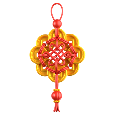 Chinesisches Ornament 3D-Symbol 3D Graphic