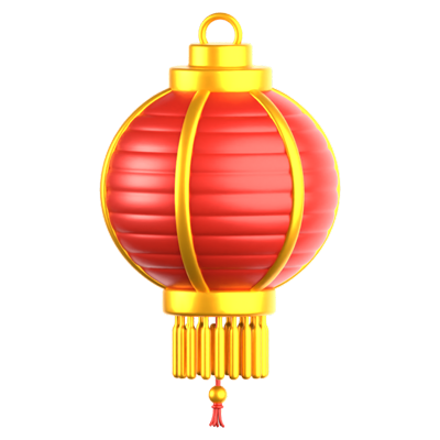 Chinese Round Lantern 3D Icon 3D Graphic