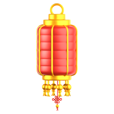 Chinese Cylinder Lantern 3D Icon 3D Graphic