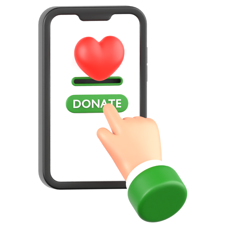 Online Donation 3D Icon 3D Graphic