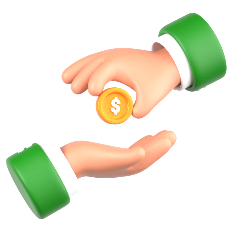 Giving Money 3D Icon 3D Graphic