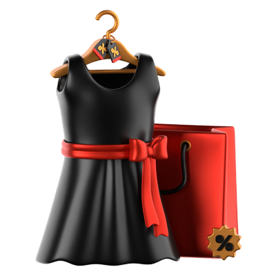 Woman Dress Sale 3D Icon 3D Graphic